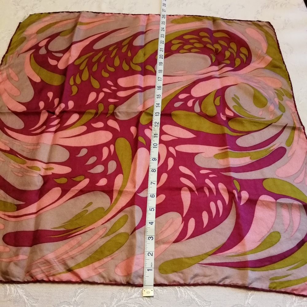 Rare Vintage Franklin Simon 1960s Silk Scarf, Iconic Psychedelia - Picture 5 of 6